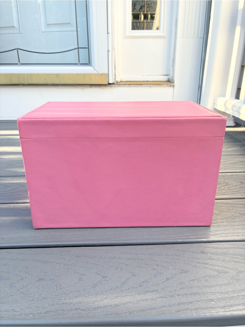 Pink Faux Leather Jewelry Organizer Box with Multiple Drawers - Picture 2 of 9